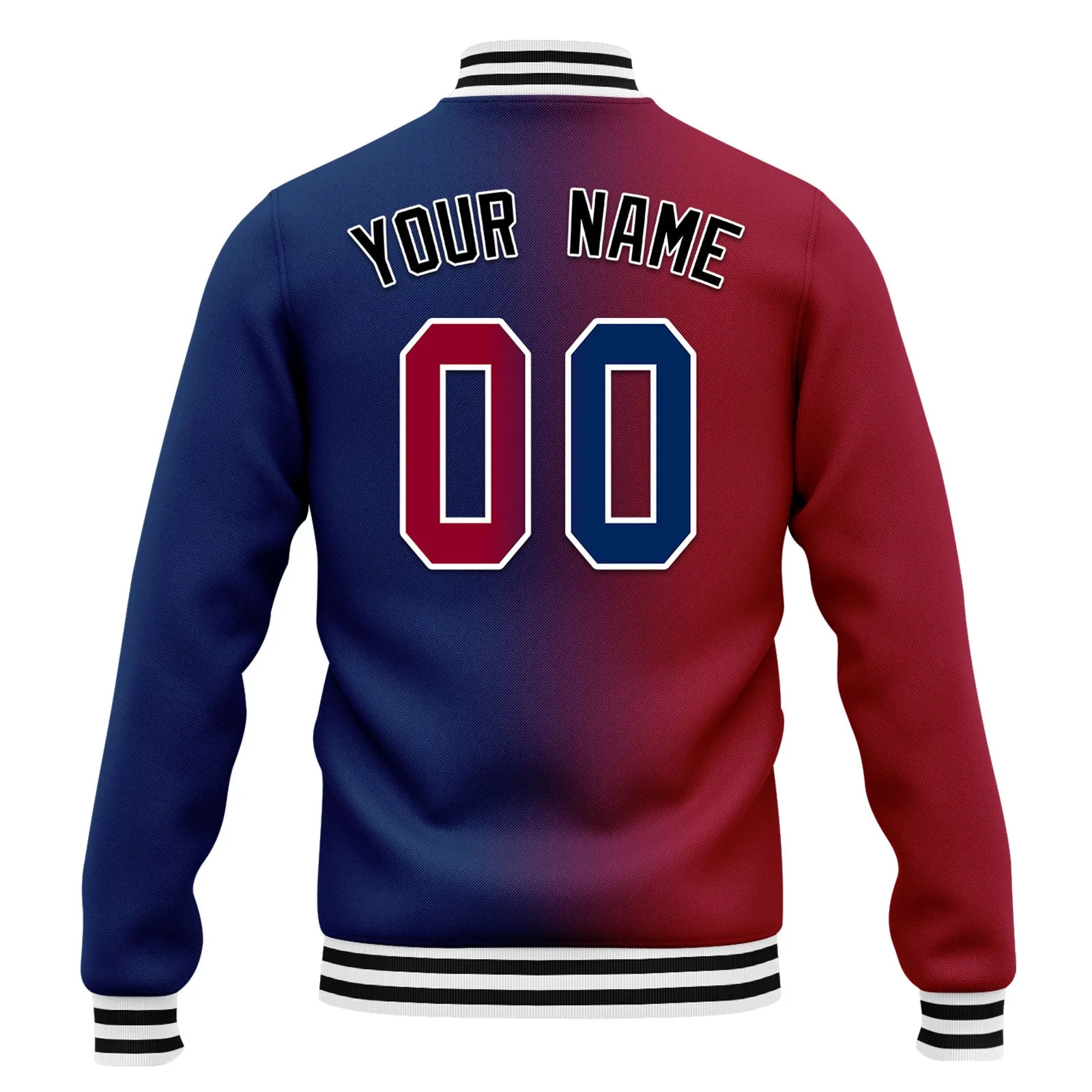 Custom Gradient Fashion Jacket Bomber Full-Snap Varsity Letterman Personalized Jacket FZ005-D028016-3