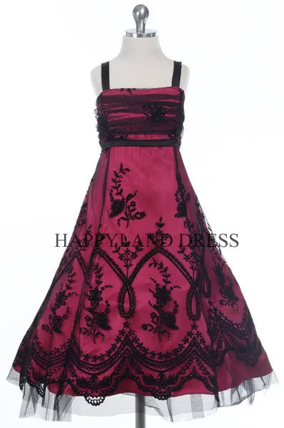 D3429 Satin with Mesh Pressed Dress (2 Diff. Colors)