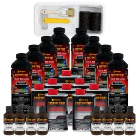 Dakota Brown 2 Gallon Urethane Roll-On, Brush-On or Spray-On Truck Bed Liner Kit with Roller and Brush Applicator Kit - Textured Protective Coating