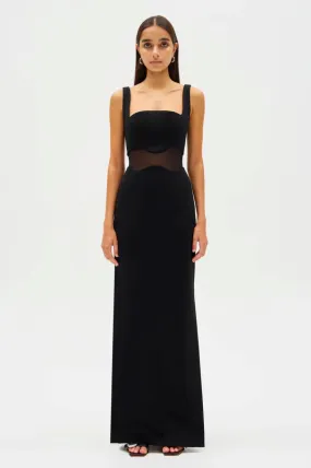 Damita Crepe & Mesh Maxi