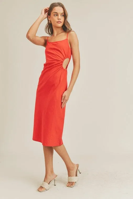 Darien Cut Out Maxi Dress Crimson