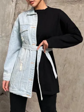 Debbie Streetwear Spliced Denim Jacket