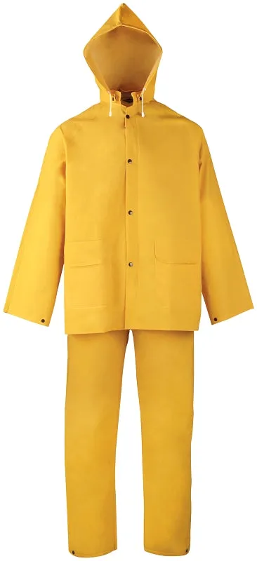 Diamondback SRS3/111-XXL Rain Suit, 2XL, 31 in Inseam, Polyester/PVC, Yellow, Comfortable Corduroy Collar :EA: QUANTITY: 1