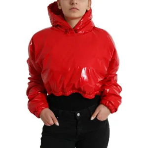 Dolce & Gabbana Chic Shiny Red Cropped Jacket