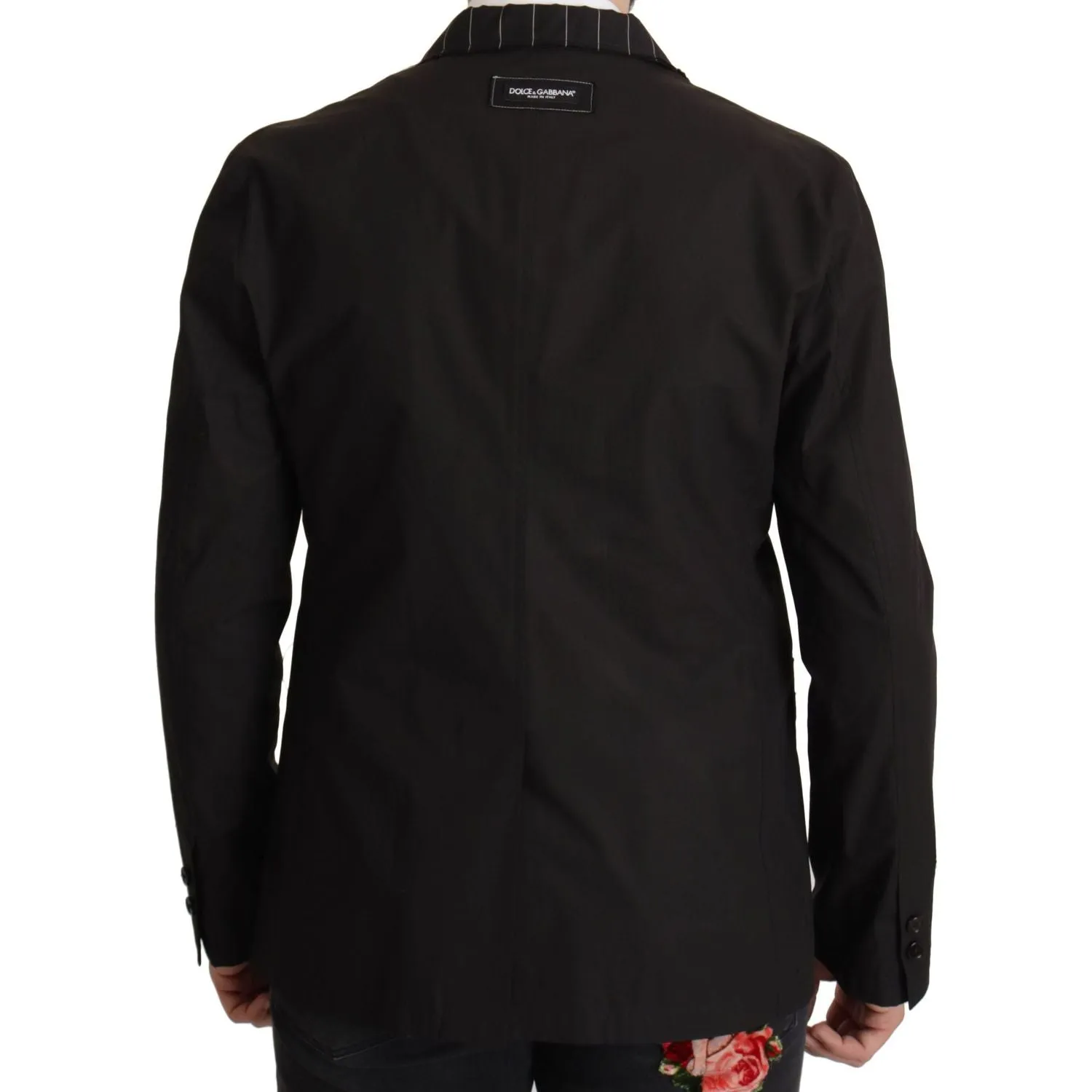 Dolce & Gabbana Elegant Black Cotton-Wool Blend Blazer Jacket