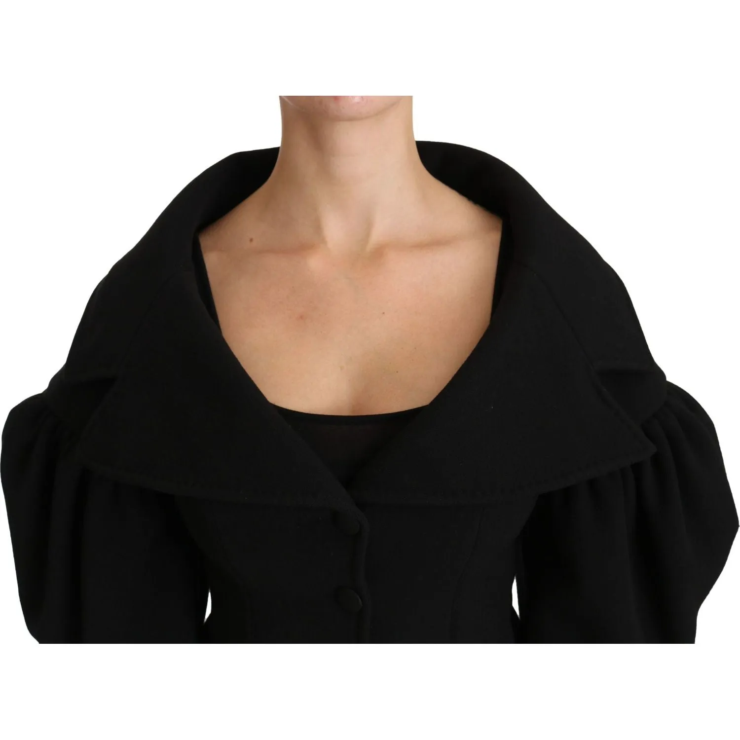 Dolce & Gabbana Elegant Black Virgin Wool Coat