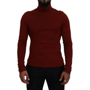 Dolce & Gabbana Elegant Maroon Collar Zip Sweater