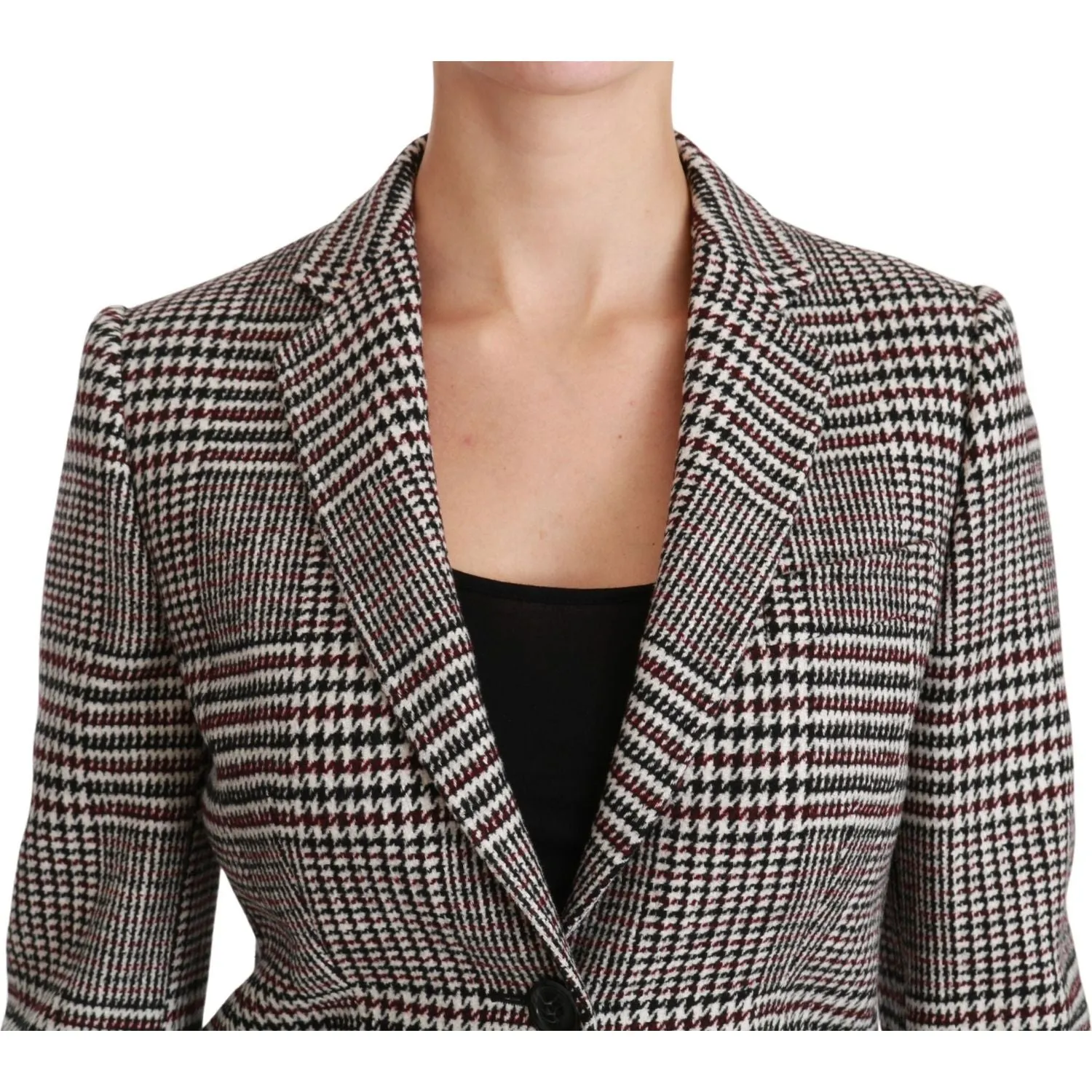 Dolce & Gabbana Elegant Multicolor Checked Knee-Length Jacket Coat