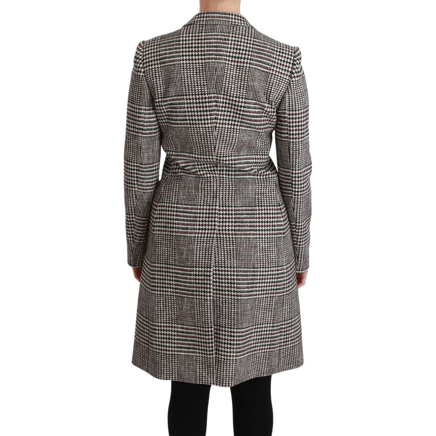 Dolce & Gabbana Elegant Multicolor Checked Knee-Length Jacket Coat