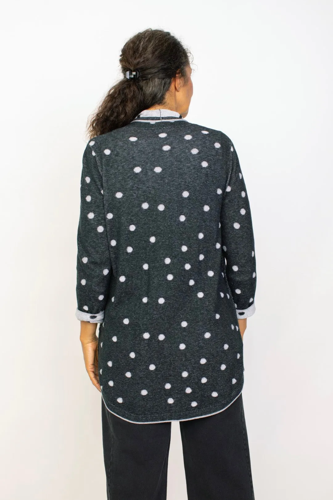 Double Faced Dot Cardigan