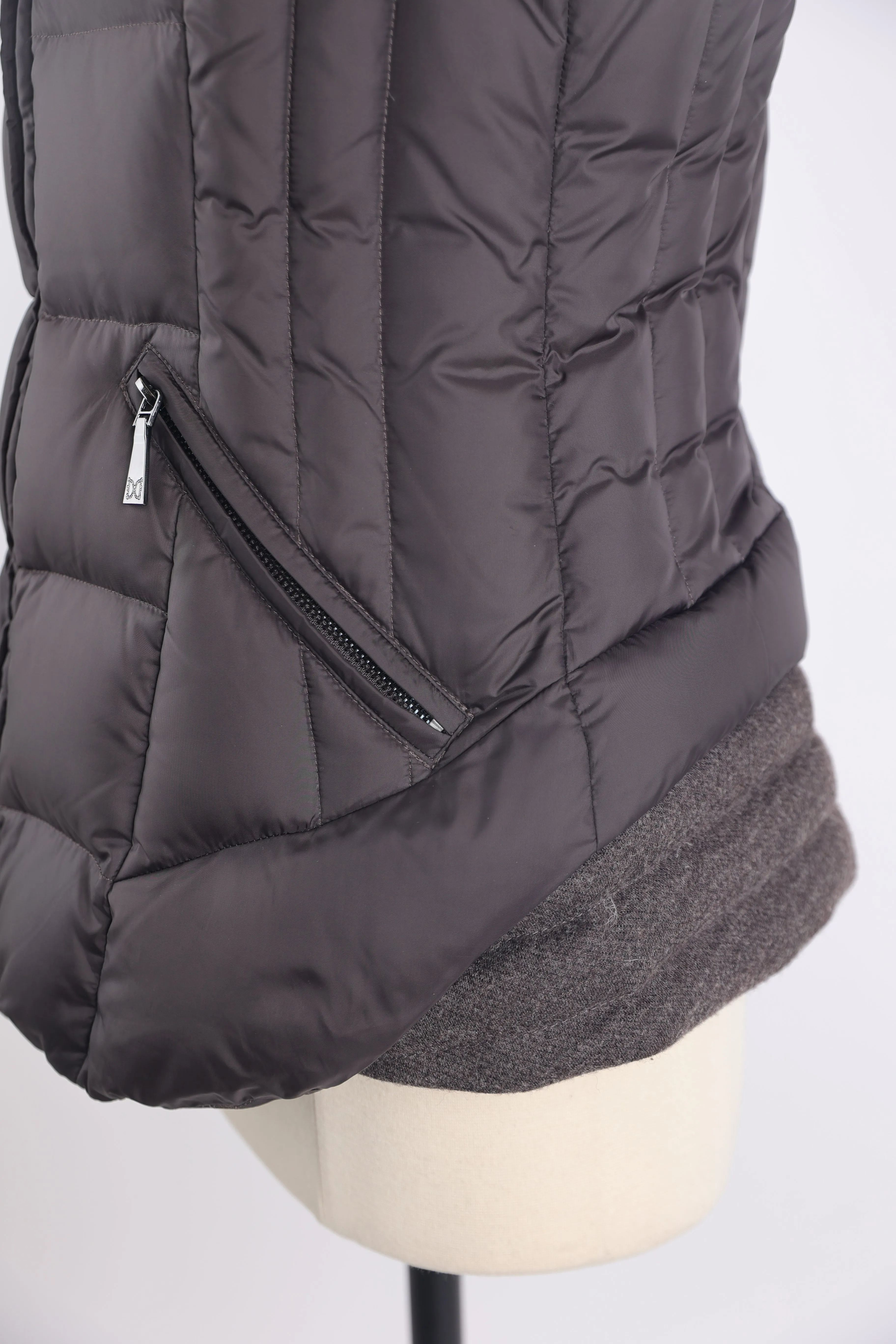 Down Puffer Jacket W/ Fur hood & Wool Trim