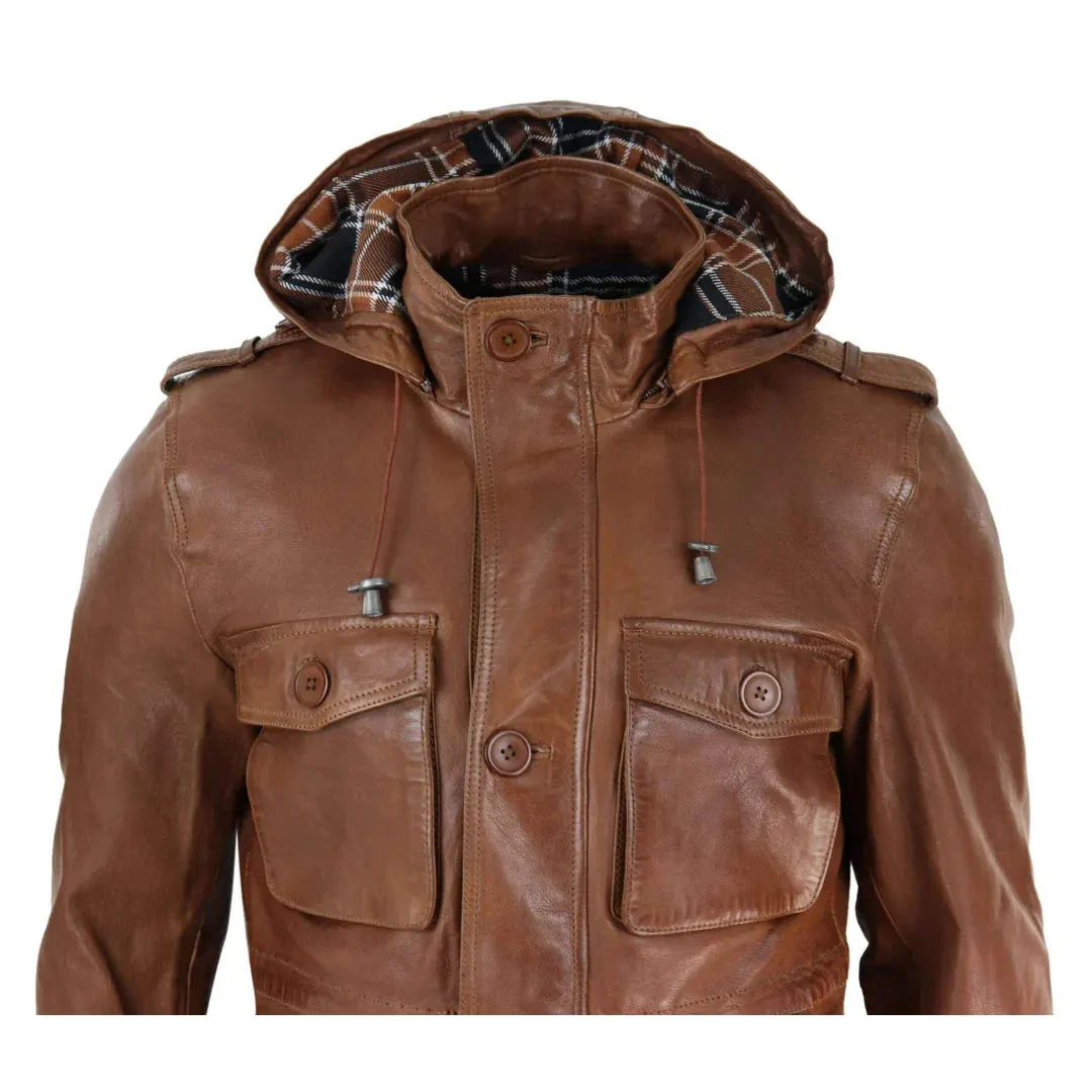 Duffle Jacket Coat Safari Detachable Hood Military