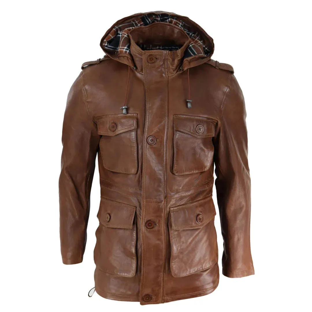 Duffle Jacket Coat Safari Detachable Hood Military