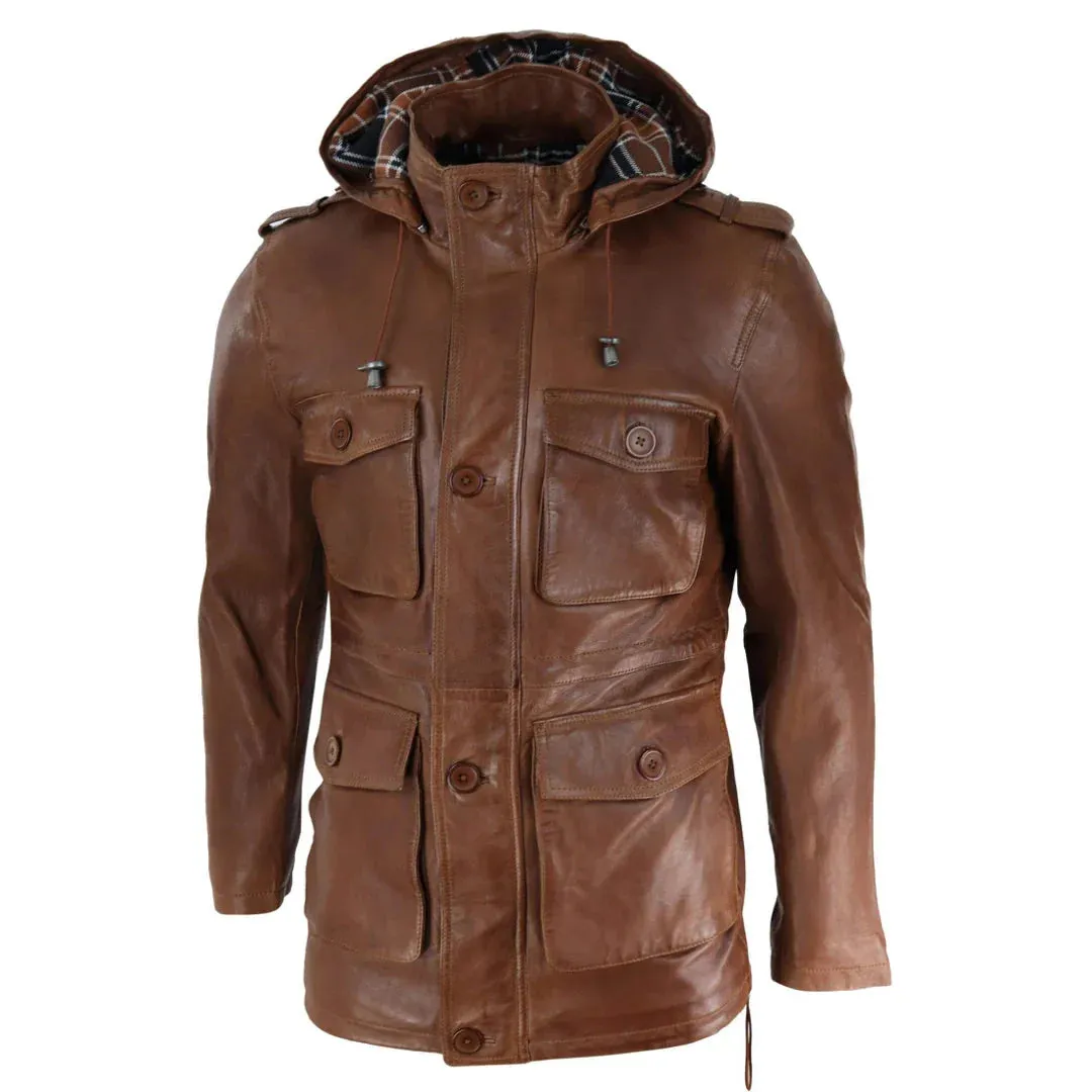 Duffle Jacket Coat Safari Detachable Hood Military