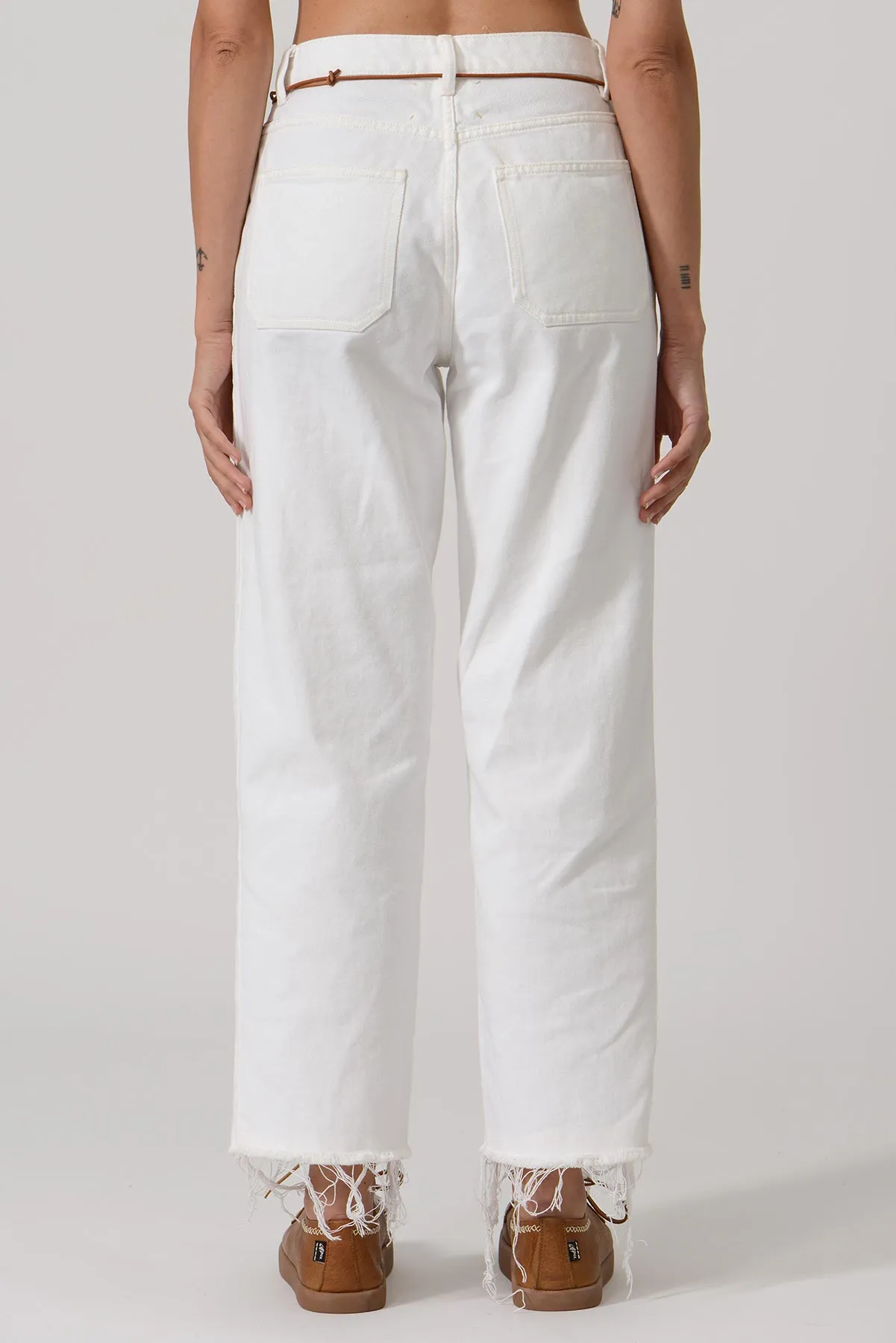 EARLYMADE Patricia Pants Raw Edge Botton — ECRU