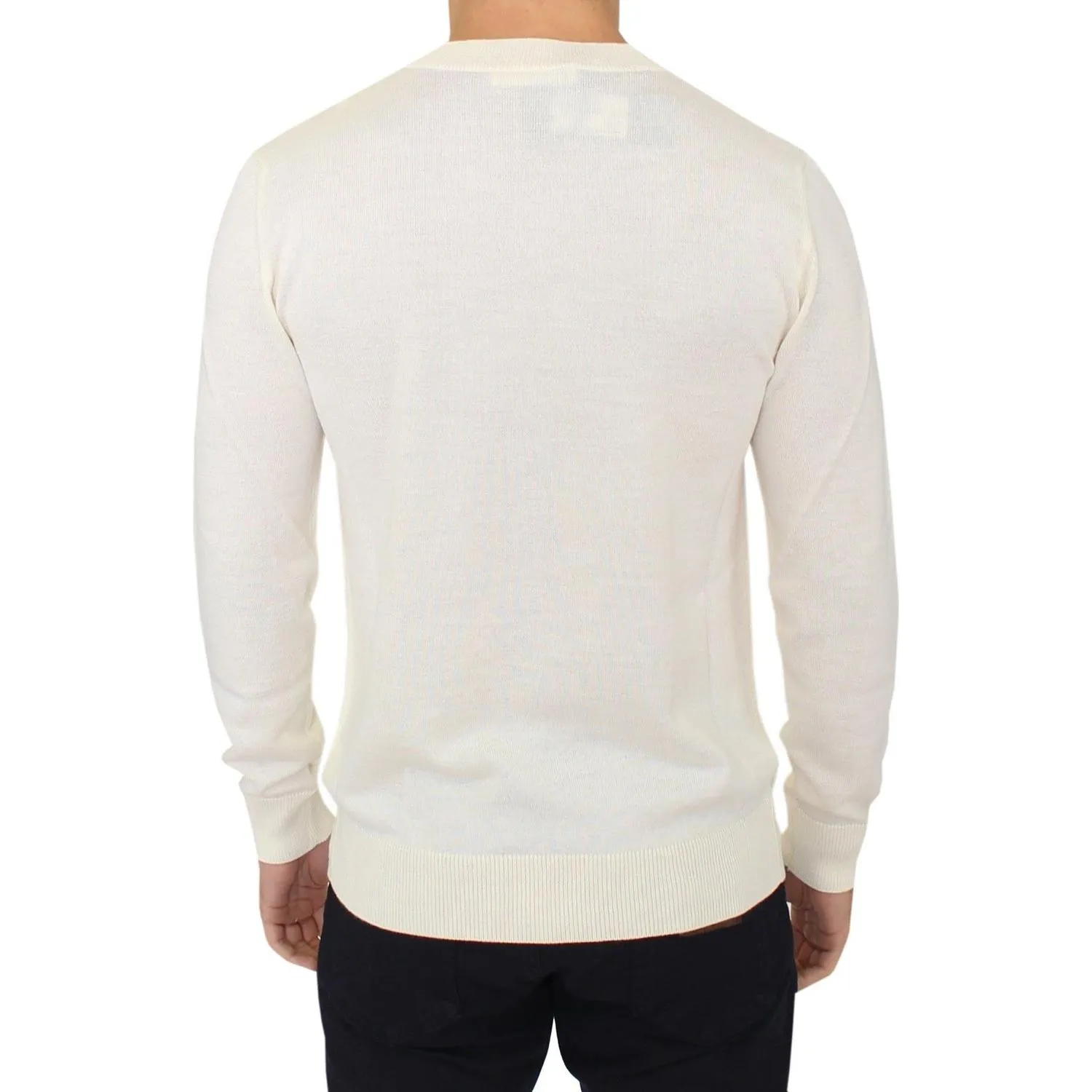 Ermanno Scervino Off-White V-Neck Wool Blend Pullover