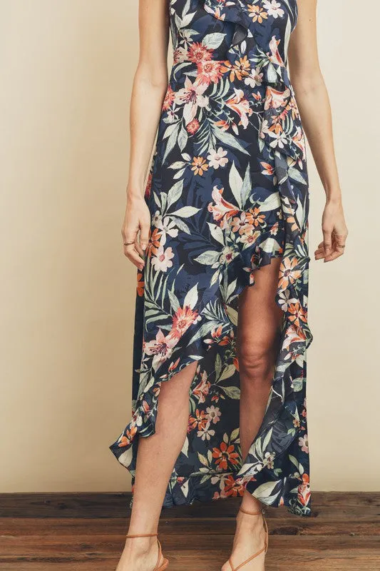 Evie Tropical Floral Print Maxi