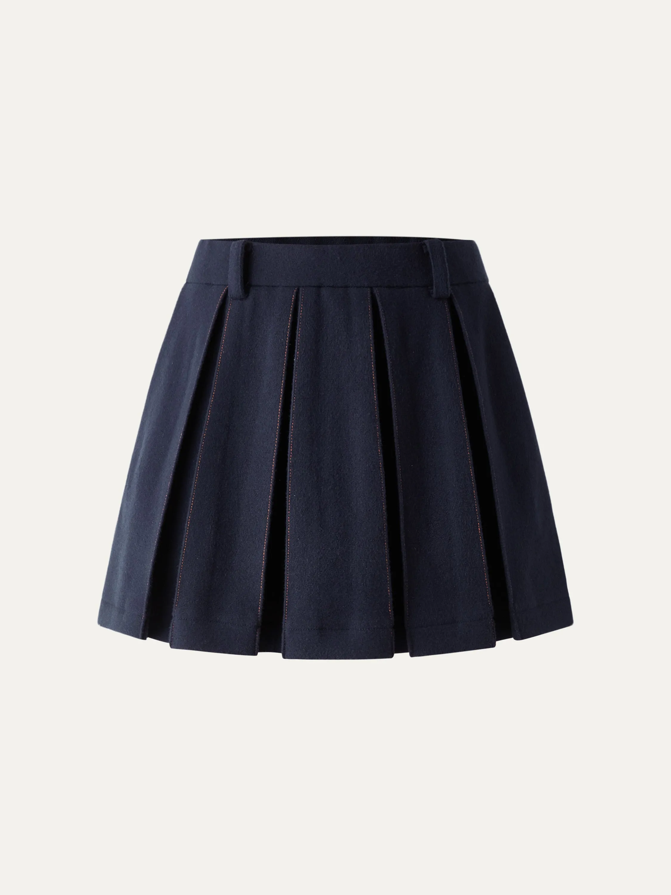 Felt Texture Pleated Mini Skort