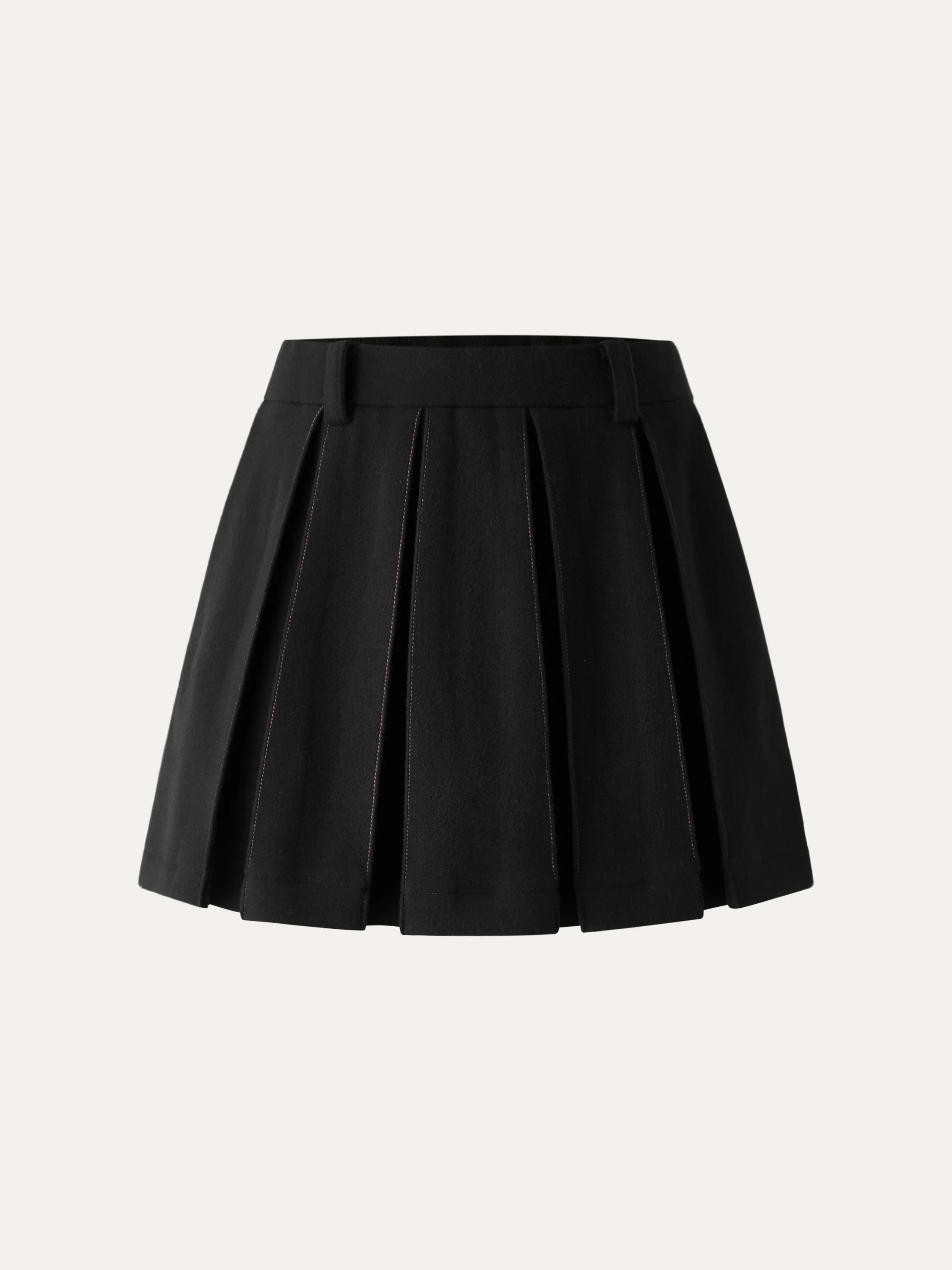 Felt Texture Pleated Mini Skort