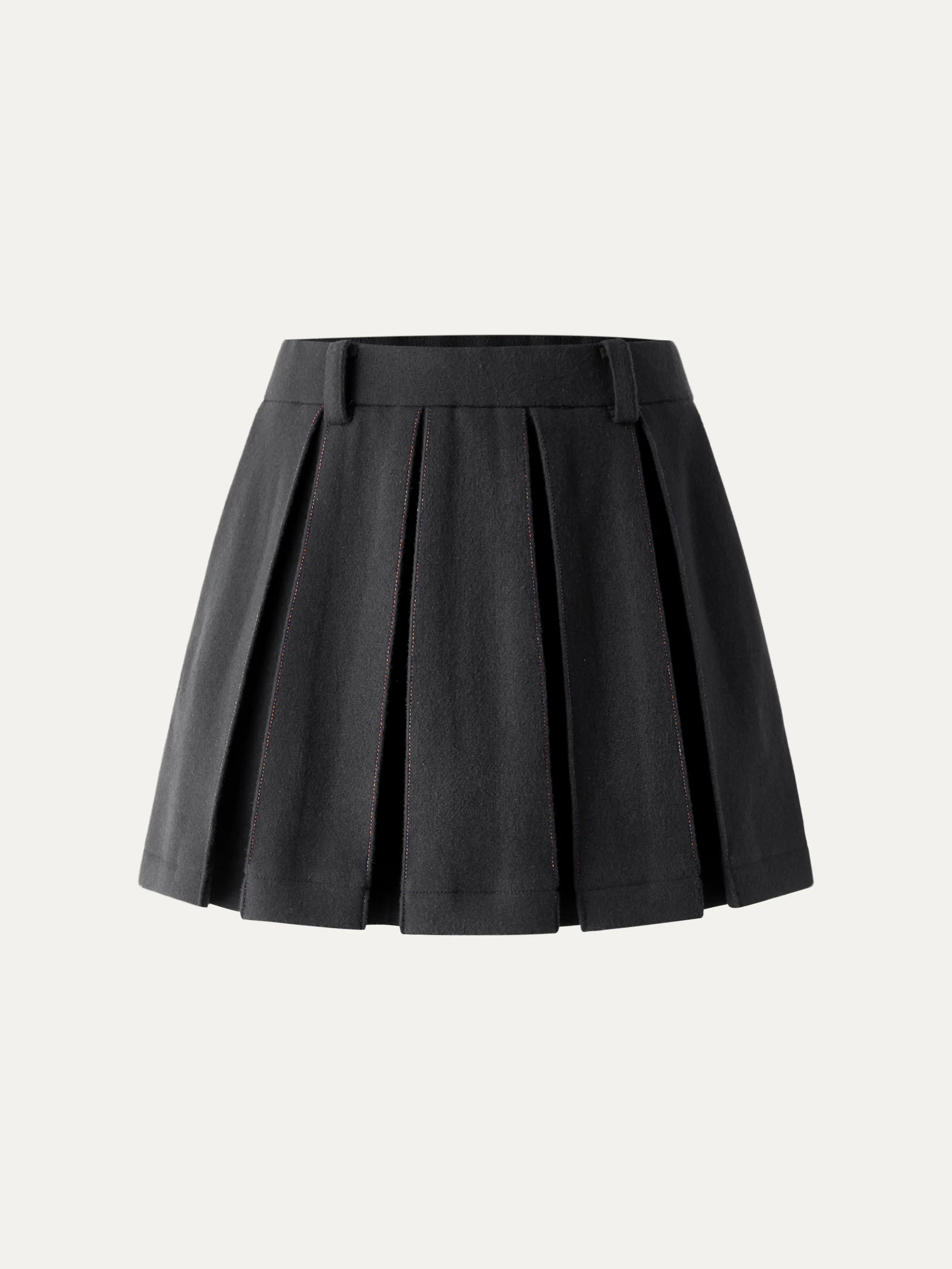 Felt Texture Pleated Mini Skort