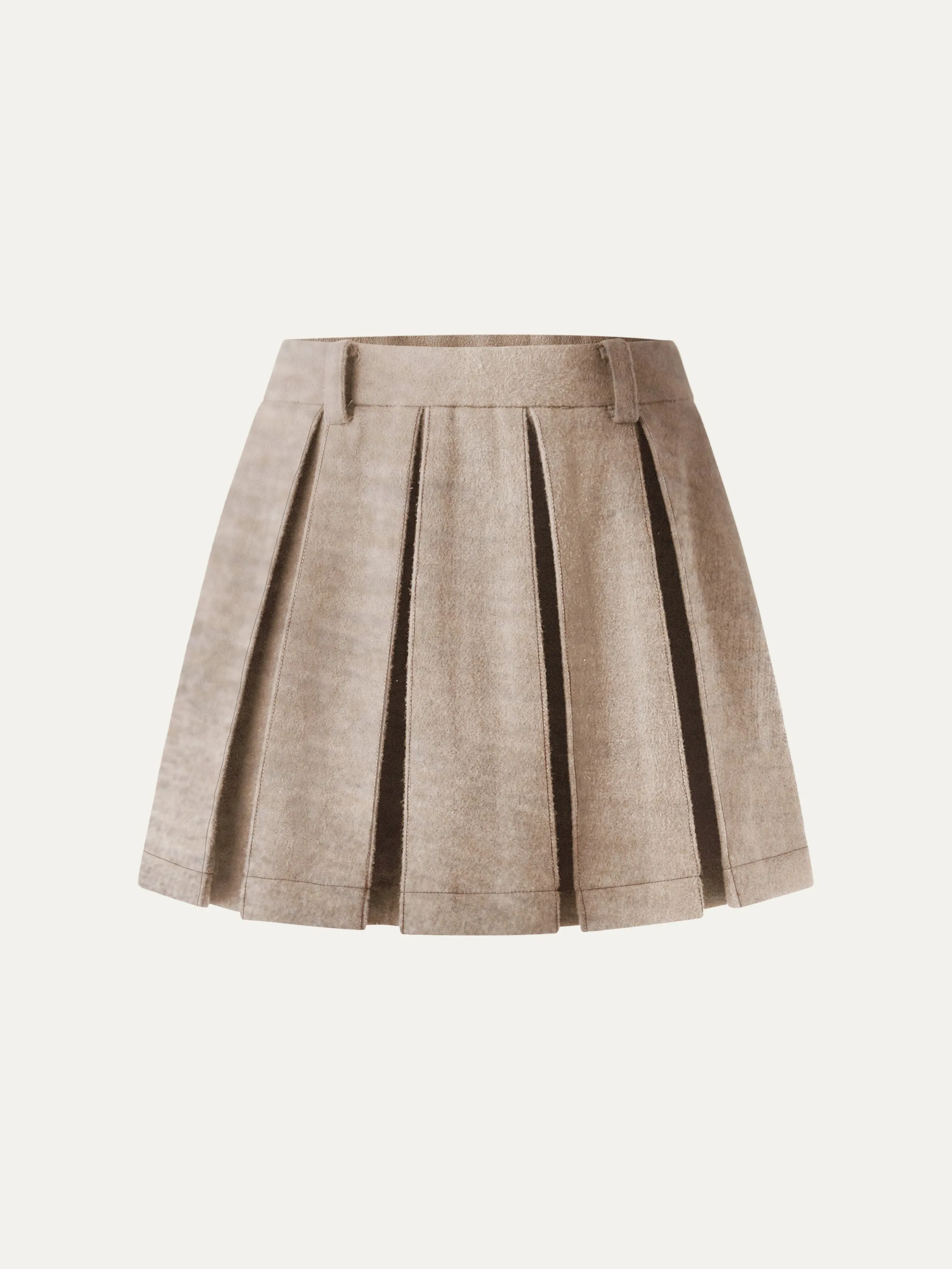 Felt Texture Pleated Mini Skort