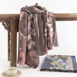 FH23-5363 flowers printed winter scarf