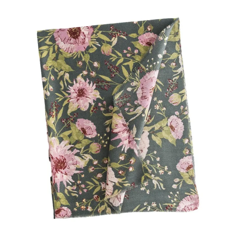 FH23-5414 Flower printed winter scarf