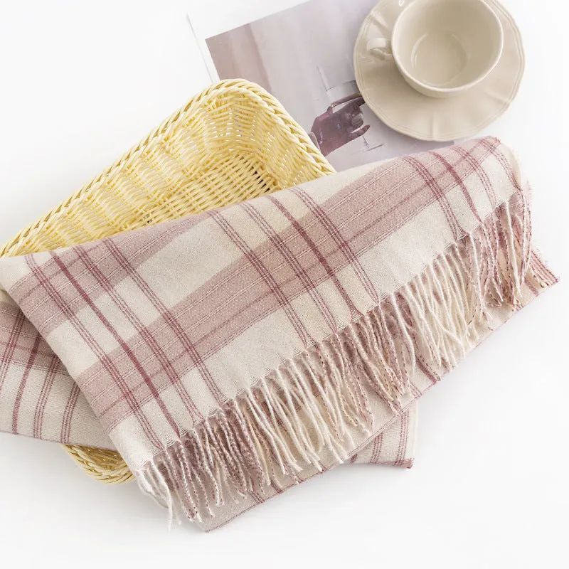 FH23-5448 lattice stripe winter scarf