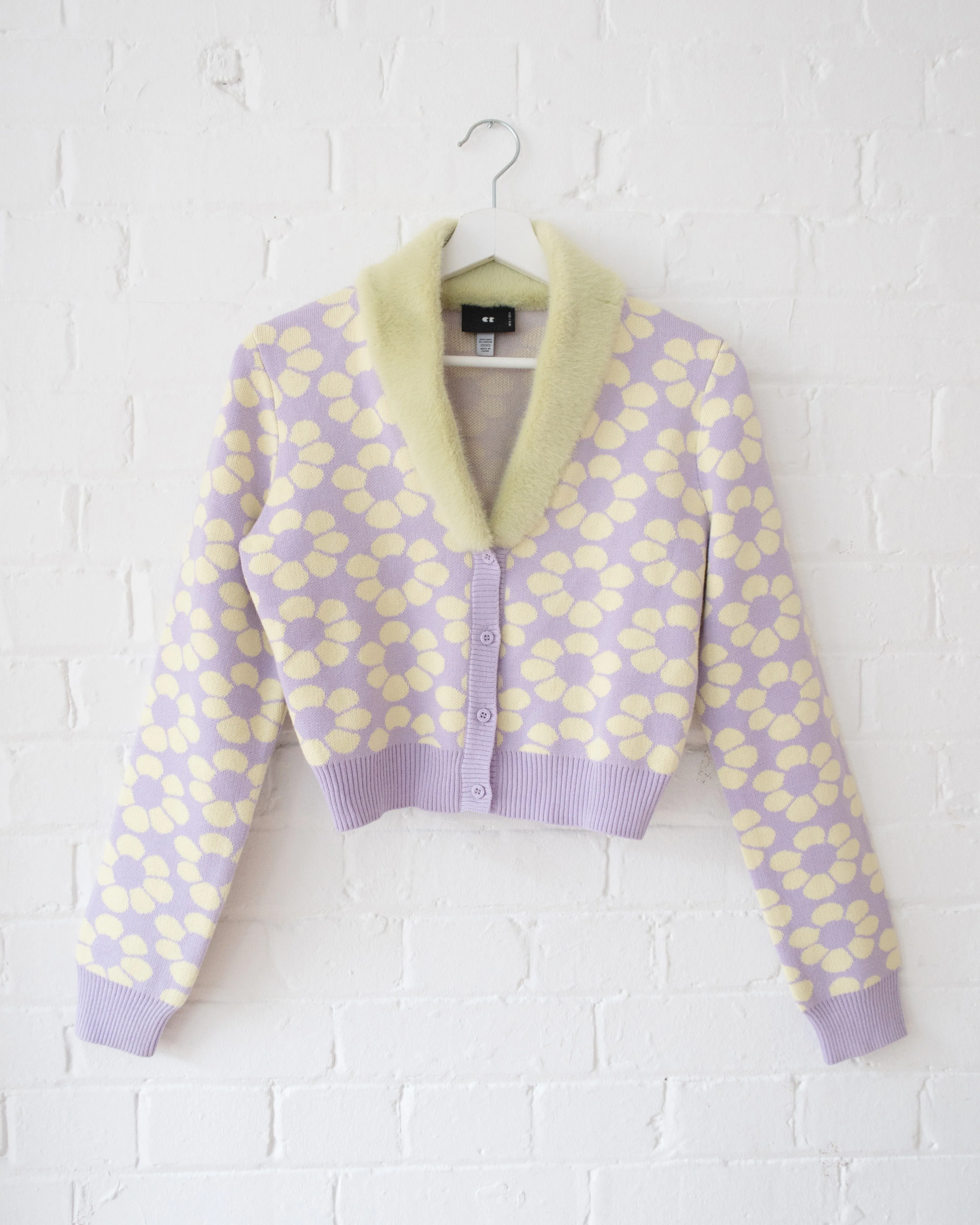 Flower Repeat Furry Cardigan