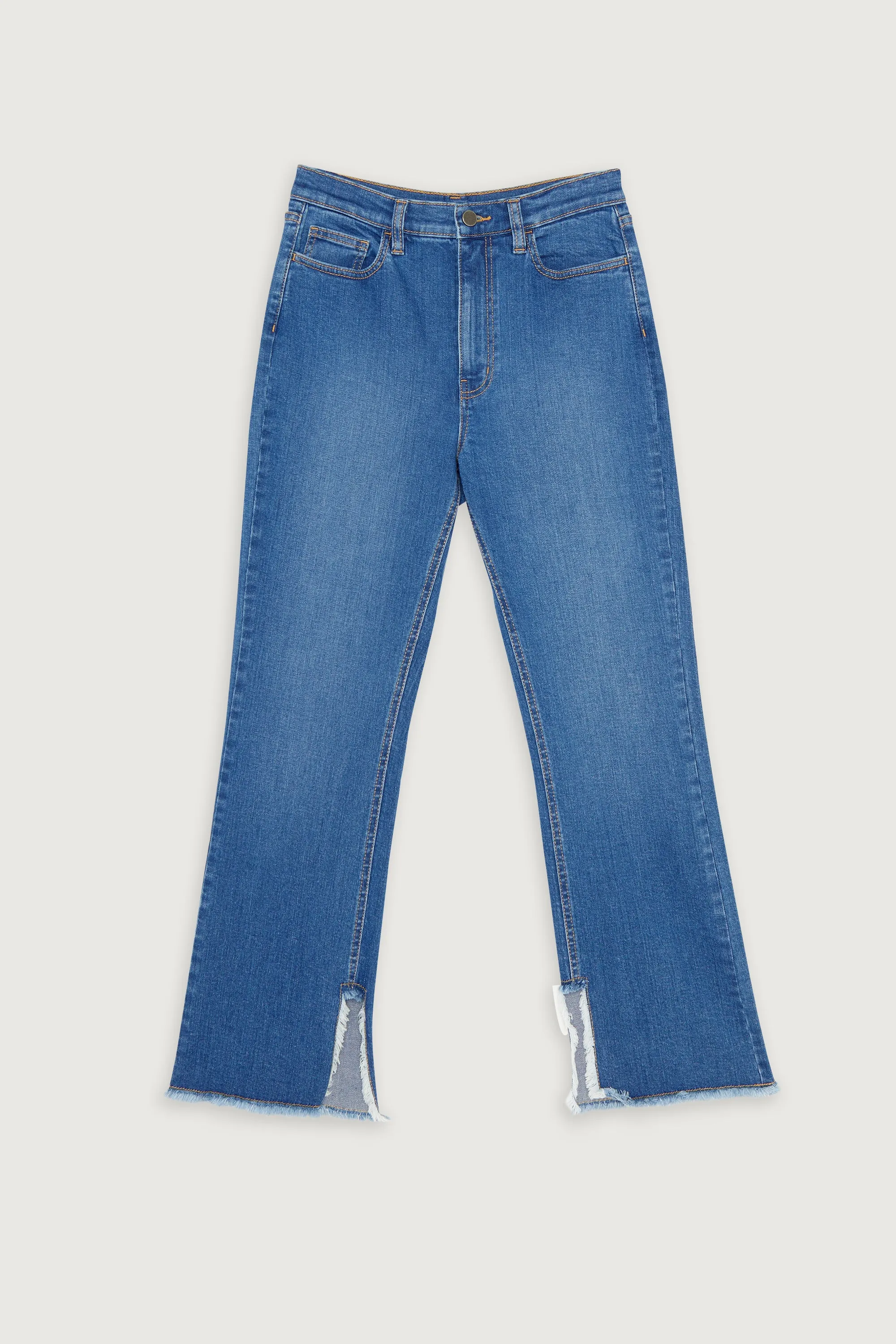 FRAYED FLARE JEANS