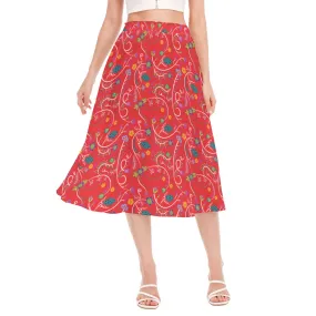 Fresh Fleur Fire Women's Long Section Chiffon Skirt