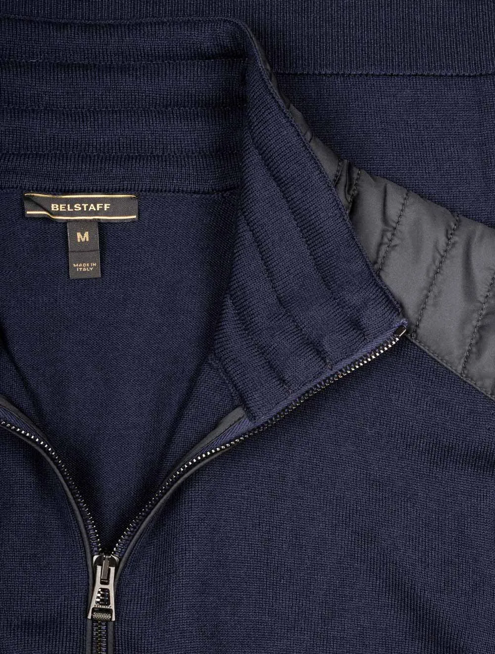 Full Zip Merino Wool Cardigan Navy