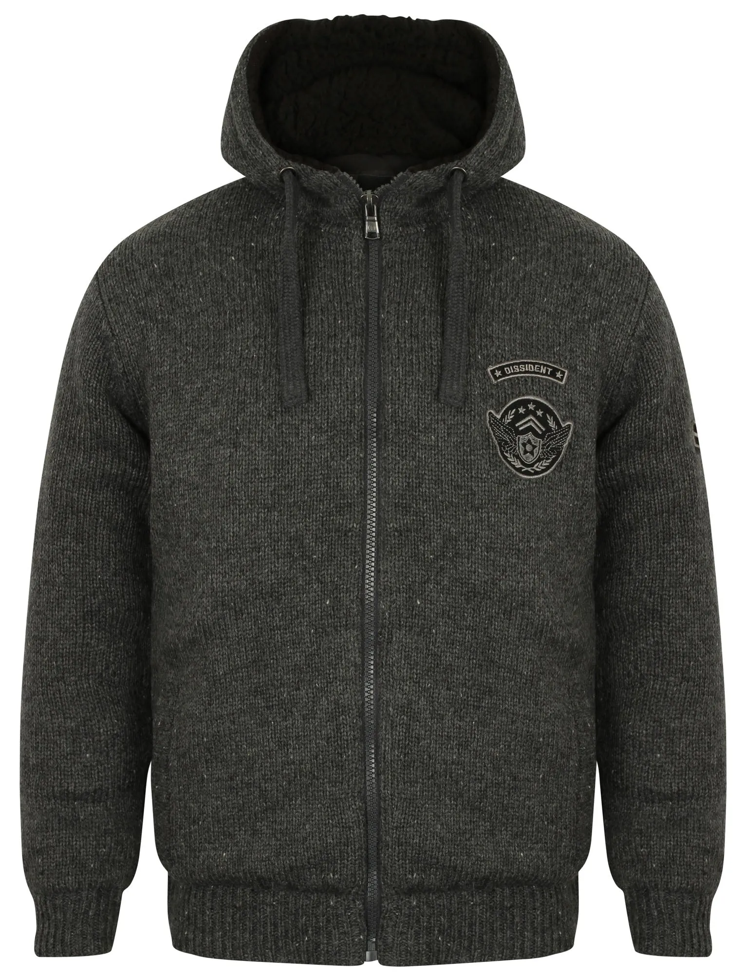 Garfunkel Zip Up Hooded Cardigan in Charcoal - Dissident