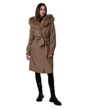 Genuine Fox Fur Trim Rabbit Fur Insulated Parka