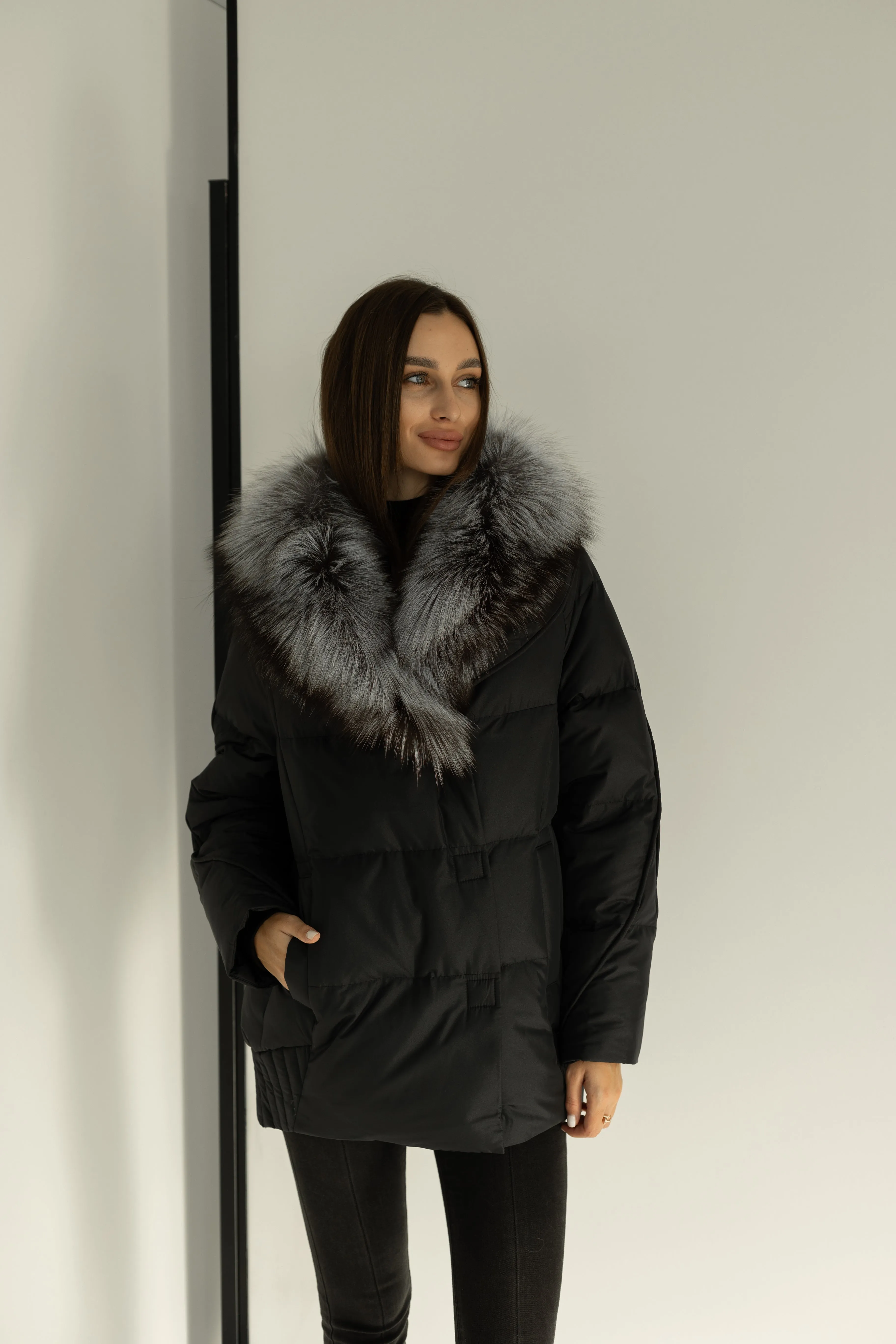 Genuine Silver Fox Down Fill Jacket