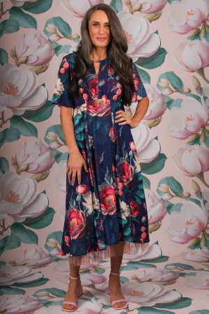 Gina Rose Dress - Blooming Love Navy