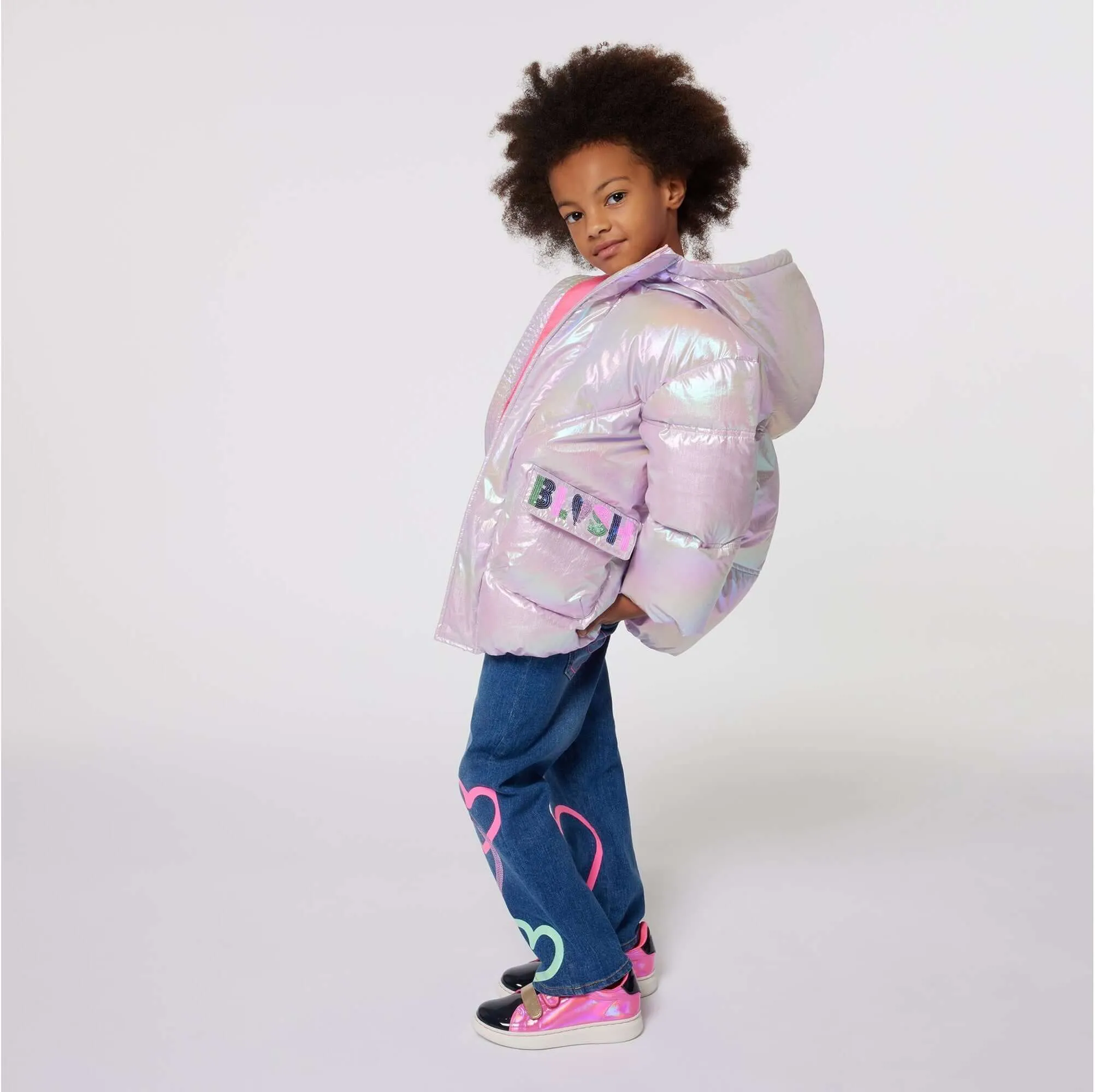 Girls Pink Puffer Coat