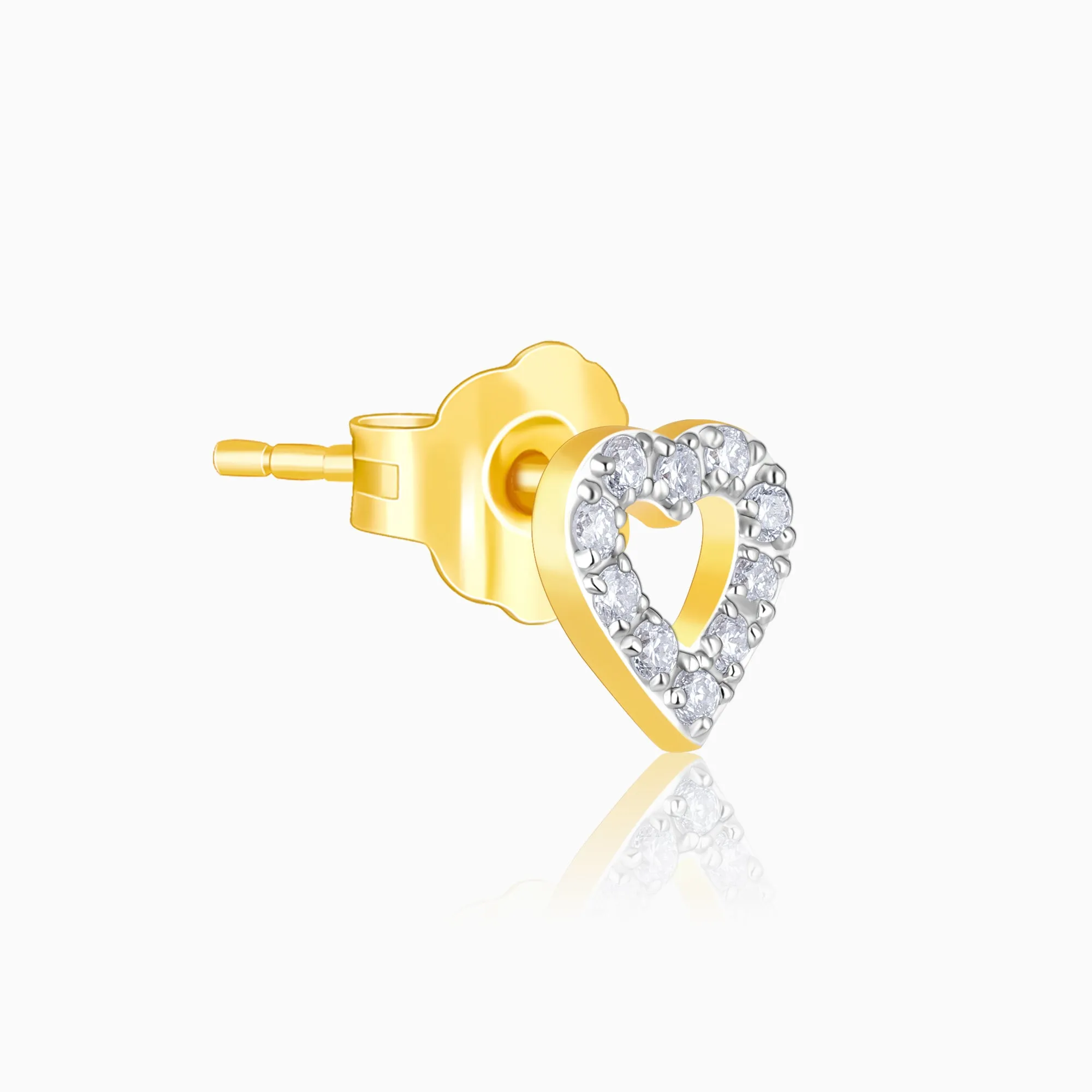 Gold Aspiring Heart Diamond Earrings