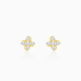 Gold Floral Dream Diamond Earrings