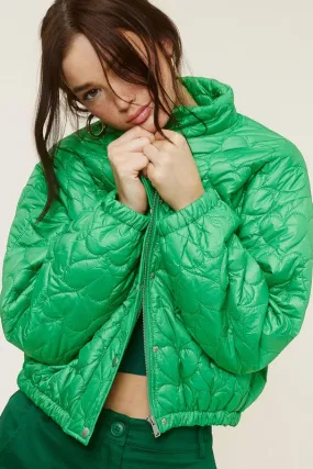 Green Heart Pattern Lightweight Fashion Jacket