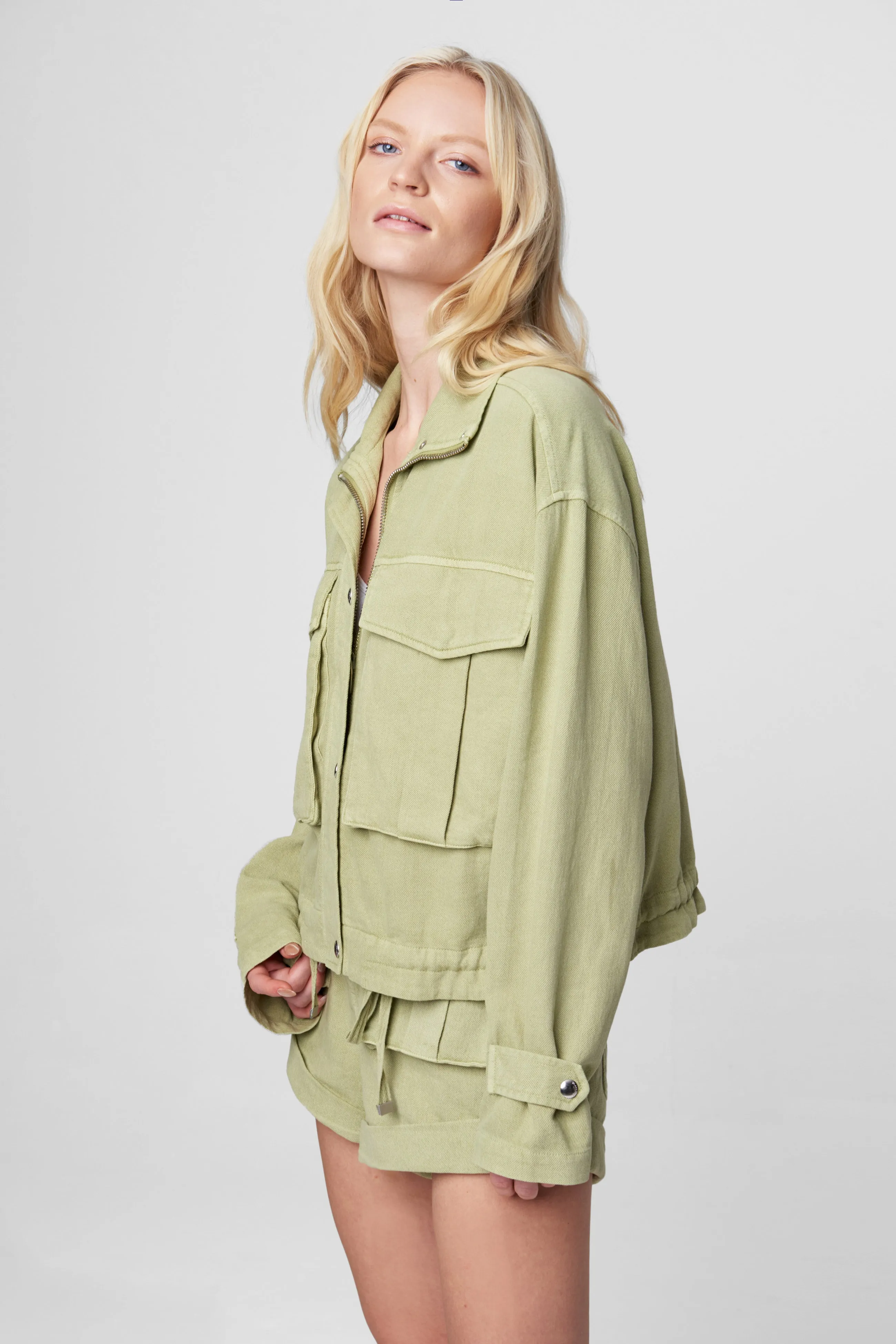 Green Light Linen Utility Jacket