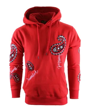 H11358 PAISLEY CHENILLE EMBROIDERY FLEECE HOODIE