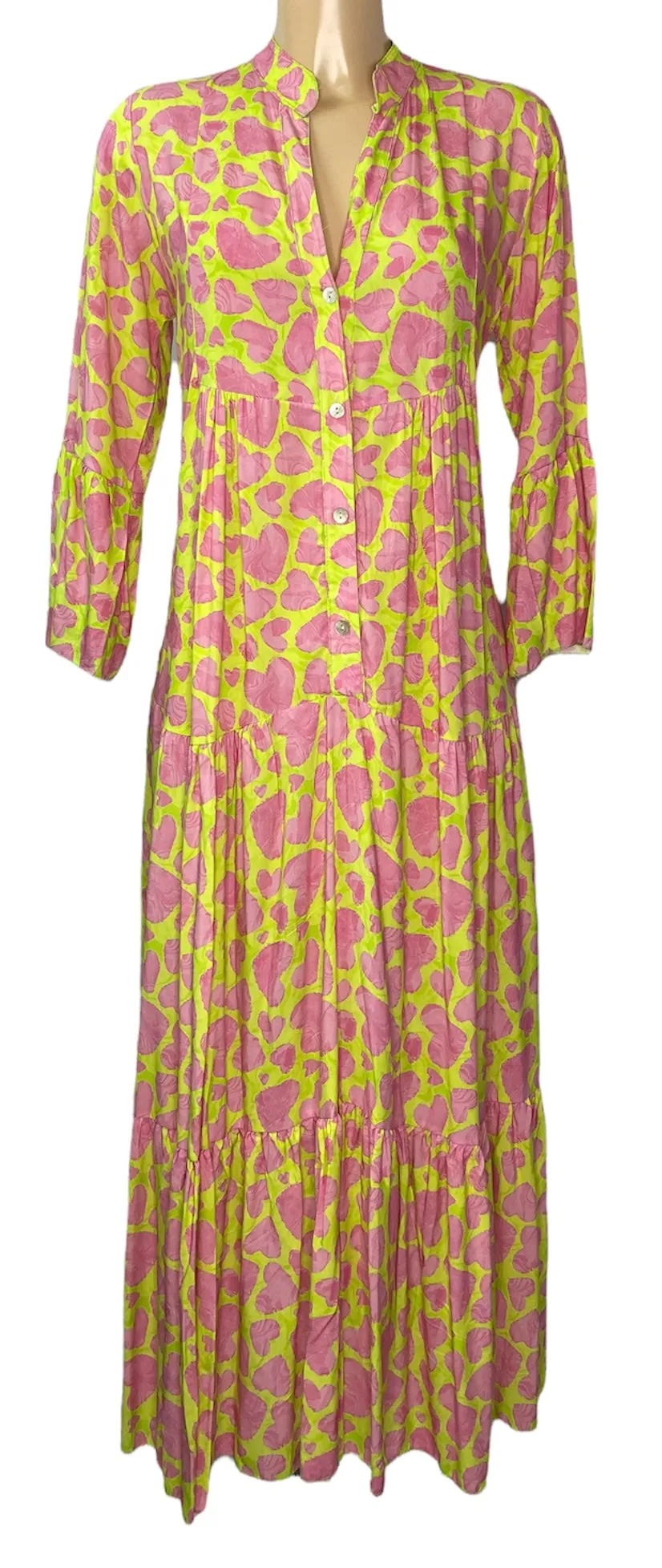 Heart Print Tiered Maxi Dress (3 Colours)