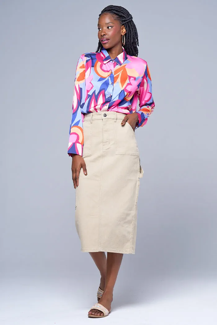 HIGH WAISTED MIDI SKIRT