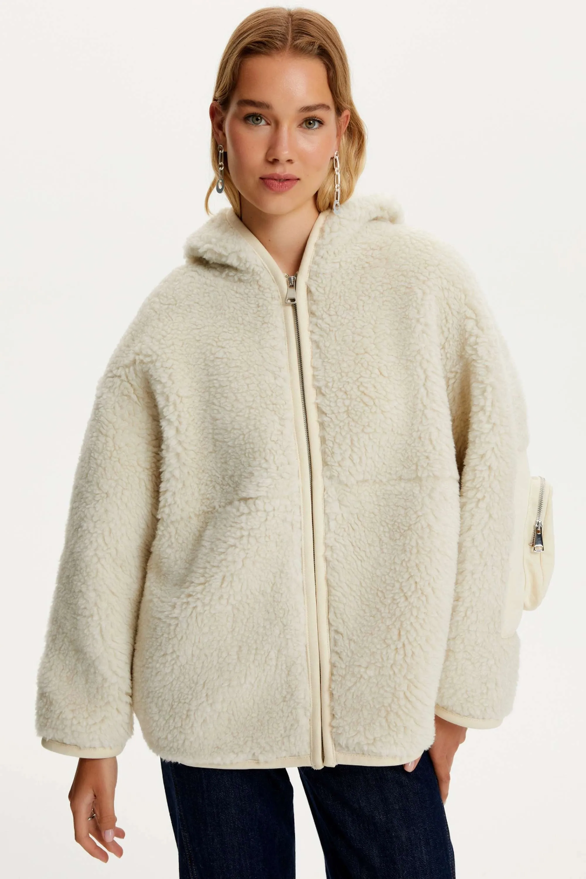 Hooded Faux Fur Jacket