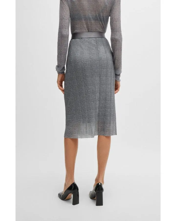 Hugo Boss Evibelle Plaid Tulle Skirt