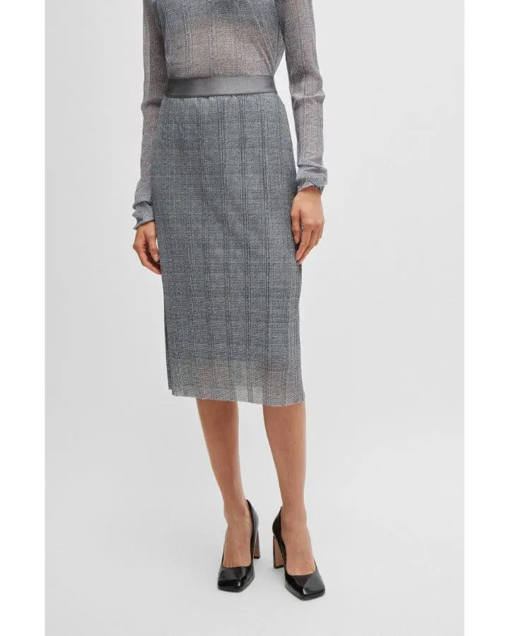 Hugo Boss Evibelle Plaid Tulle Skirt