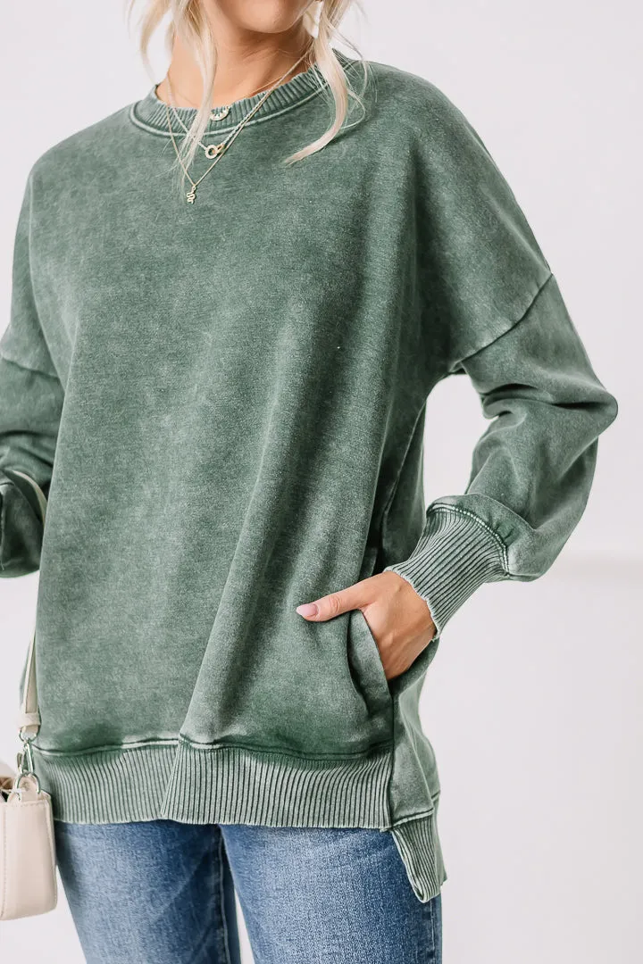 I'll Stay Home Oversized Sweatshirt | Green