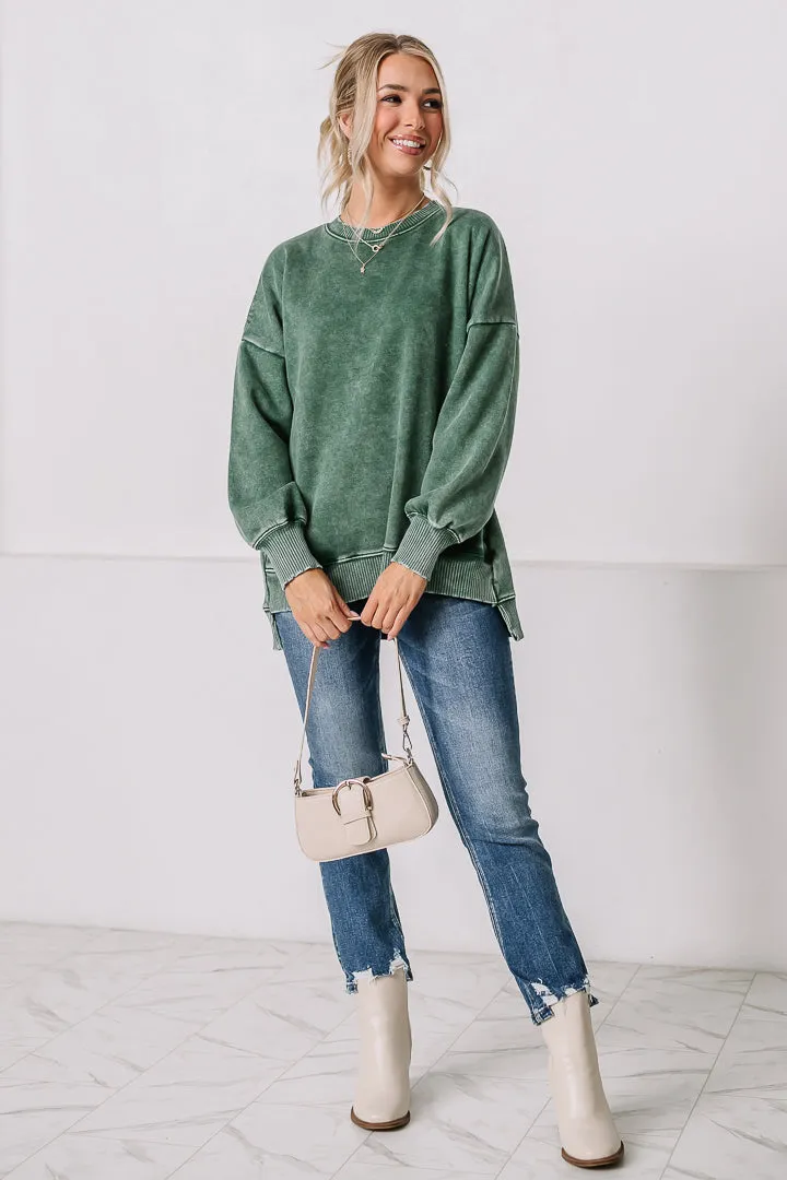 I'll Stay Home Oversized Sweatshirt | Green