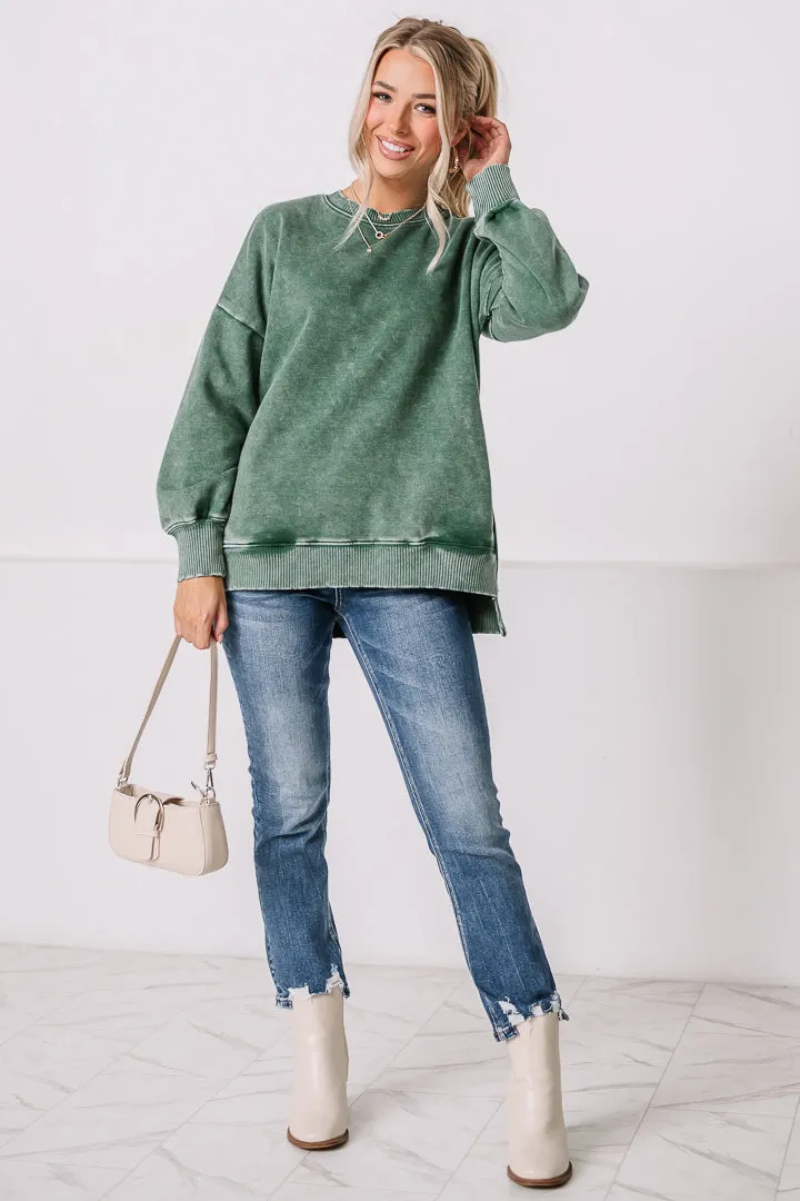 I'll Stay Home Oversized Sweatshirt | Green